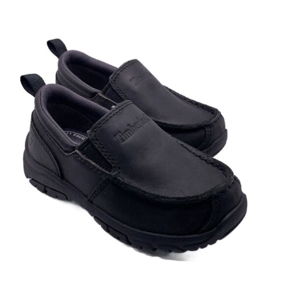 Timberland Kids Black Leather Slip On Shoes (Size: 7.5 Toddler) - Picture 2 of 16